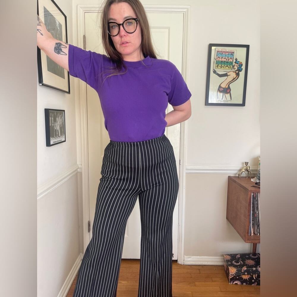 90s Vintage Single Stitch Purple Blank T